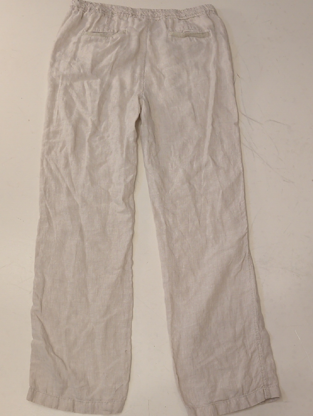 Caslon 100% Linen Pants Womens Beige Drawstring Pockets Wide Leg Beach 32"Inseam - Picture 3 of 6